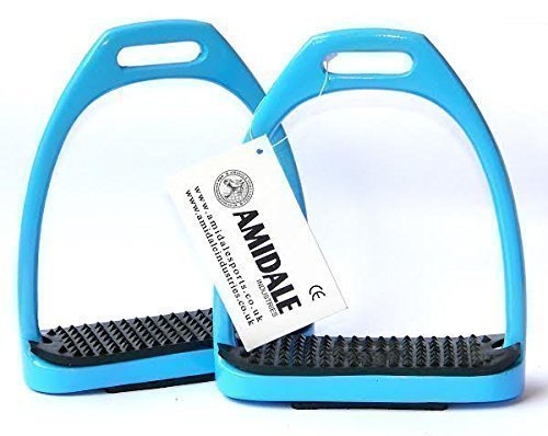 ALUMINUM-LIGHT-WEIGHT-STIRRUPS-HORSE-RIDING-WITH-TREADS-475-SKY-BLUE-AMIDALE-SPORTS
