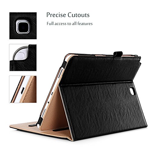 ProCase Schutzhülle Samsung Galaxy Tab A 9.7 Kunstleder Schutz Hülle Ständer Displayschutz (9.7 inch, SM-T550 P550), mit mehreren Blickwinkeln, Schlaf/Wach Funktion, (Schwarz) - 4