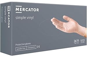 MERCATOR MEDICAL Mercator Rękawiczki winylowe SIMPLE VINYL, bezpudrowe, przezroczyste, rozmiar: XL - 100 sztuk
