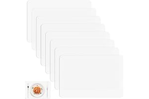 8 st bordsmattor set med 8, plastbordsmattor, 39,9 x 30 cm genomskinliga bordstabletter, halkfria tvättbara värmebeständiga b