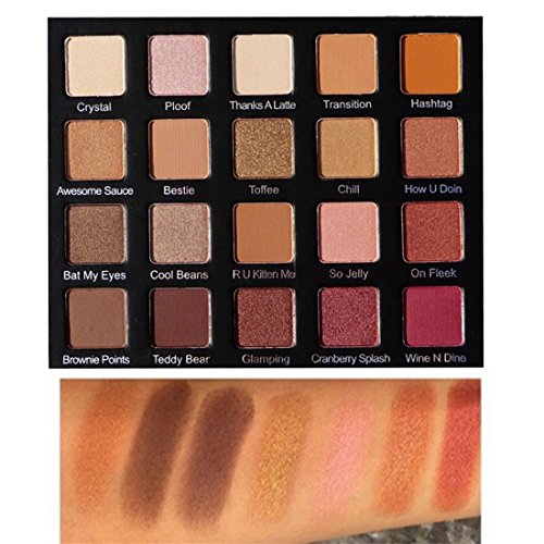 VWH 20 Farbe Lidschatten Palette, Professionell Schönheits Kosmetik Eyeshadow-Nature Glow Schimmern Matt Augen Schatten Kit