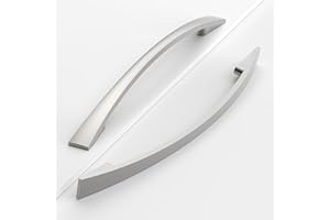 Coinkoly Lot de 10 poignées de meubles en nickel satiné brossé 160 mm en alliage de zinc pour cuisine, armoire, tiroir et placard