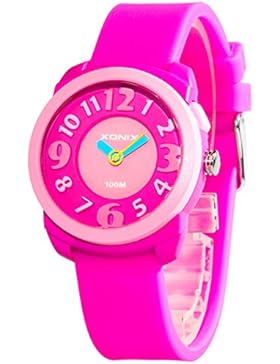 Armbanduhr für Kinder analog Lernuhr Hintergrundlicht WR100m, F88VN9EI/2