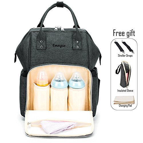 Preisvergleich Produktbild Baby Wickeltasche Reise Rucksack Multifunktional Reiserucksack Babytasche / Großes Fassungsvermögen Wasserdichte Wickeltasche Isolierte Tasche für Babys / Mama Mutterschaft Baby Windel Tasche mit Wickelunterlage und Kinderwagen Universal Befestigung für unterwegs