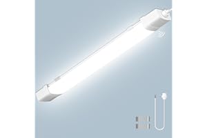 Litglobe Fluorescente LED 115cm con Sensor de Movimiento,40W 4000LM Tubo LED,6500K Blanco frío Barra de Luz,Tubo Fluorescente para Sótano Balcón Pasillo Garaje