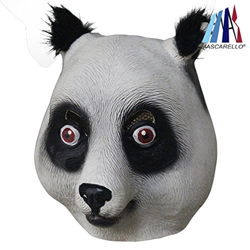 MASCARELLLO Maschera di Panda Latex Testa di Animale Maschera Deluxe Novity Halloween Costume Party