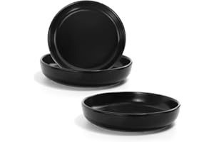 SPUNKYJUNKY Comederos para Gatos Pack de 3 comederos de cerámica para Gatos (Negro)