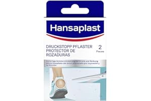 ‎HANSAPLAST Hansaplast Druckstopp-Pflaster (2 Stück), transparentes Druckstellenpflaster zur Vorbeugung von Blasen, transparentes Pflaster für sofortige Schmerzlinderung
