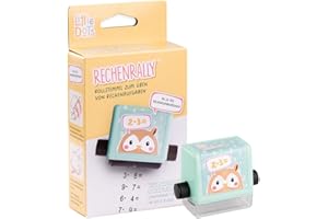 ‎TRODAT Trodat Little Dots Rechenrally Zahlen Roller – selbstfärbender Mathe Roll-Stempel zum Malrechnen in Pastell Grün, Abdruck schwarz, von Lehrkräften für Schulkinder ab der 2. Klasse empfohlen.