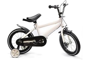 KUMUJ 14 Inch Children's Bicycle with Stabilisers Bicycle Boys Girls Children Bicycle for Ages 3-6 Years Bicycles Children's Bike Training Vehicles, 56 cm to 67 cm Height Adjustment