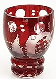 Antik Glas Egermann Schnapsglas, Stamper, Likörglas Glas Böhmisches Glas rubin rot Antik Glas Sammler Glas gebraucht Zustand wie neu Höhe ca. 5 cm