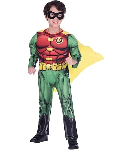 Rubies Offizielles DC Comics Teen Titans Go Robin Kinderkostüm – Komplett-Set Mit Overall, Cape & Maske | Für Halloween & Mottopartys