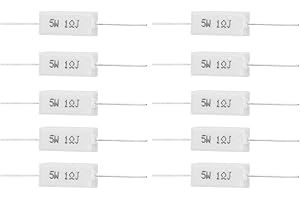 HILITAND 10pcs Resistencia de cemento 5W Blanco Resistencia electrónica completamente aislada para placa de circuito impreso(2R)