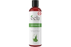 Ecla Skin Care (240 ml) Gel d'Aloe Vera Après-Soleil, Aloe Vera Gel 100 % Pure pour Visage, Corps & Cheveux, Jus d'Aloe Vera Pressé à Froid, Gel Aloe Vera Bio & Apaisant, Sans Alcool