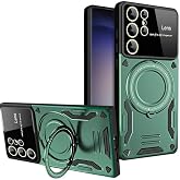 Coverzone Samsung Galaxy S25 Ultra ile uyumlu Kılıf Joy Joy Stand Olabilen Lens Korumalı 360&deg; Derece D&ouml;nen Halak Y&uuml;z&uuml;k Aparat