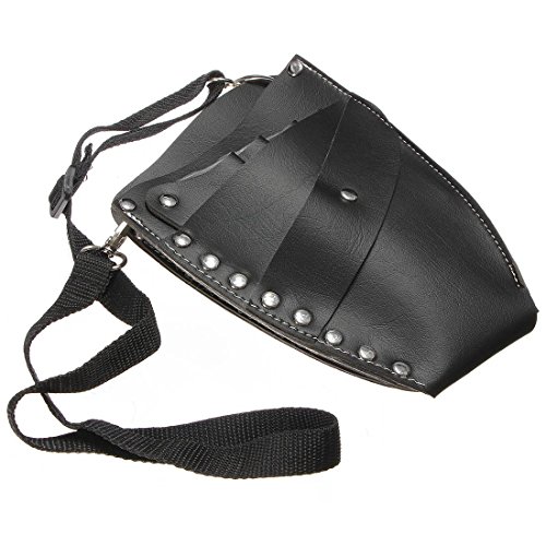 LuckyFine Salon PU Leather Hairdressing Clips Hair Cutting Combs Holster Holder Case Pouch Bag Barber Tool Black