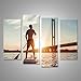 Produktbild islandburner Bild Bilder auf Leinwand Mann auf Stand up Paddle Board. Spaß beim SUP-Board während des Sonnenuntergangs. Aktiver Lebensstil. Wandbild, Poster, Leinwandbild GJD
