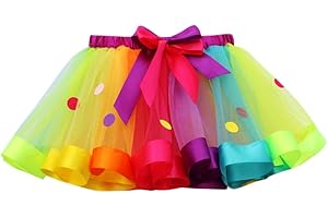 Topgrowth Gonna Tulle Bambina Ragazza Tutu Danza Arcobaleno Balletto Abito Tulle Sottoveste Bowknot Petticoat Gonna