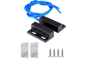 Gebildet Interruptor Magnético Normalmente Abierto con Cable, 1juego Alarma Sensor Contacto puerta Ventana Seguridad Empotrada 100V-240V carcasa de aleación de aluminio Interruptor láminas Magnético