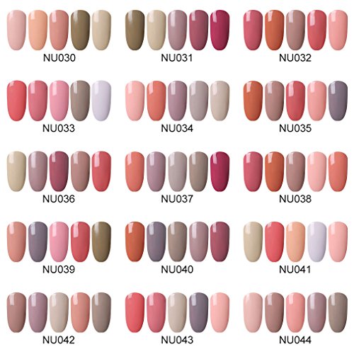FairyGlo Gel-Nagellack-Set, UV-LED-Soak-Off-Maniküre, Nagellack-Geschenk-Set, dezente Farbtöne (neue „Nude“-Serie), 5 Farben, 10 ml - 2