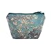 TaylorHe Make-up Bag Cosmetic Case Toiletry Bag Printed PVC zipped top Vintage Green Floral Blossoms Small