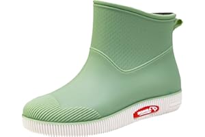 MEYTUDOCK Gummistiefel Damen Halbhoch Rutschfeste Regenschuhe Atmungsaktiv Wasserdicht Chelsea Gummistiefel Sommerstiefeletten Reitsportschuhe Mit Absatz Kurz Breite Gummistiefeletten Gartenschuhe Schneestiefel