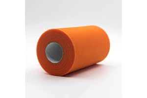 CAIIBTNTGB 91m x 15cm ! Tissu de bobine de rouleau de tulle pour les décorations d'artisanat Tutu Mariages Costumes Jupes Fêtes Cadeau Bow baby shower, Beaucoup de couleurs disponibles. (Orange)