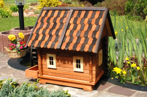 Wunderschöne große Wassermühle aus Holz im blockhausstil mit Holzschindeldach - 2