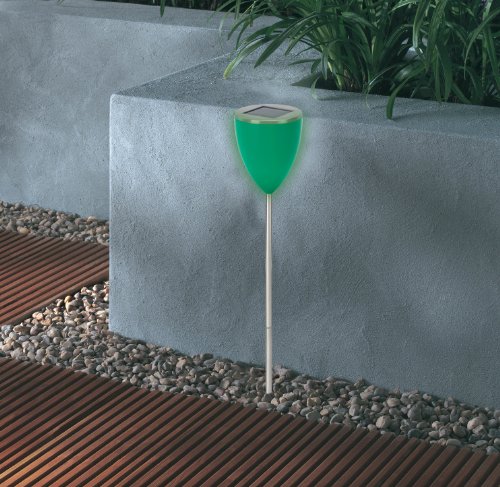 Stellar Solarleuchte Copa Fun / grün / moderene Edelstahlleuchte mit grünem Lampenschirm, 1 weiße High Power LED 1041-3 - 2