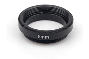 Pixco 0.5mm/5mm/10mm/ 15mm/20mm /35mm/50mm/C-CS Mount Lens Adapter Ring Extension Tube for CCTV Security Camera (5mm)