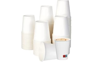 Engångs vita pappersmuggar | Slitstarka, termiska för Cappuccino, örtte, te, cocktaildrycker takeaway