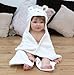 Bathing Bunnies Teddy Baby Hooded Towel Cream White