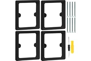Acmerota 4Pcs Single Socket Spacer Socket Surround 10mm Black Back Box Extender Stackable Square Spacer Frame Back Box Plate for Light Switches Pattress Box Increased Installation Space