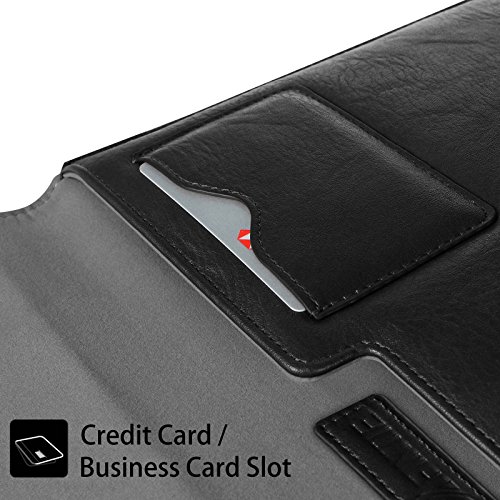 Fintie 11-12 Zoll Tasche – Kunstleder Hülle Schutzhülle Sleeve Wallet Case Aktentasche mit Karten-Slot für Microsoft Surface Pro 4 / 3, Surface 3, Lenovo Yoga Book 10,1 Zoll, MacBook Air 11 / MacBook 12 Notebook Laptop Bag, Schwarz - 6