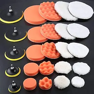 DIY Crafts 6 Pcs Gross Polishing Buffing Pads Kit Car Polisher Drill Adapter Car Polish Sponge Wheel Kit Car Wash Cleaning Polishing Wheel Car-Styling (2