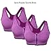 Produktbild DAGUAISHOU Sport Bra3Pcs Frauen Zipper Push Up Sport-Büstenhalter Plus Größe Gepolsterte Wirefree Atmungsaktiv Sport Tops Fitness Gym Yoga Sport-BH-Oberteil, 3Pcs Lila, XL