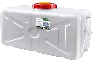BNALU Bidon Agua Blanco 25L/45L/70L/100L/150L Cuadrado Cubo De Plástico Bidón De Agua con Grifo Recipiente De Agua Portátil Coche Tanque De Agua De Emergencia Depósito De Agua Contenedor De Agua(Size:25L)