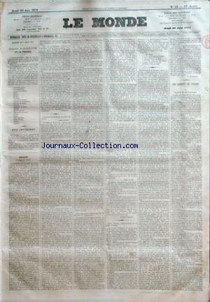 MONDE (LE) [No 42] du 22/06/1871 - ELECTIONS DU 2 JUILLET 1871 - UNION PARISIENNE DE LA PRESSE - AVIS IMPORTANT - FRANCE PARIS 21 JUIN PAR COQUILLE - LES LIBERTES DE LÔÇÖEGLISE - I LÔÇÖARTICLE III DES ORGANIQUES