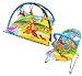 Baby Vibrating Musical Bouncy Chair and Matching Baby Play Gym, Play Mat - Dinosaur Pattern - By Inside Out Toys