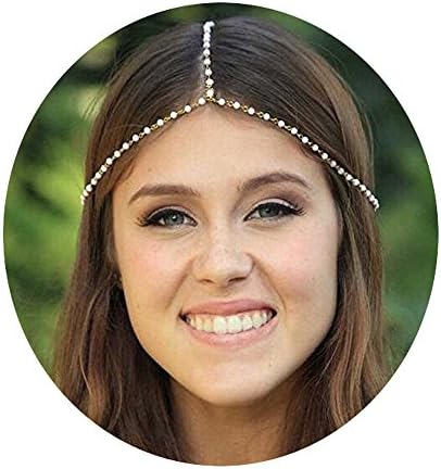 Gracewedding 1 Pcs Unique Turquoise Chain Jewelry Headband Party Headpiece Hair Band For Girls …