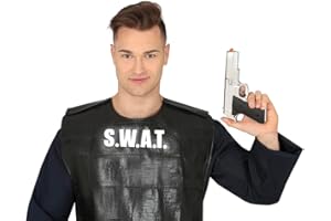 FIESTAS GUIRCA | Silver Toy Gun (9.4 in) - Fancy Dress Accessory for Police, Military or Robber - Ideal for Halloween, Carnival and Fancy Dress Parties - Suitable for All Users - Silver