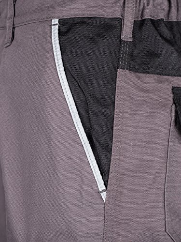 TMG® – Herren Bundhose/Cargohose mit Kniepolstertaschen – strapazierfähig – Grau - 4