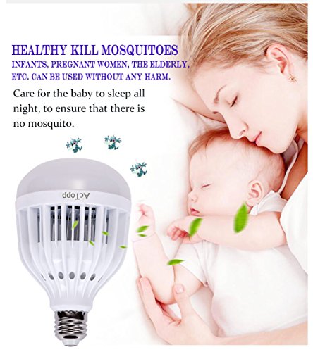 AcTopp Fluginsekten-Vernichter 2017 Neu Mehrfunktional Light Bulb Fliegenfänger Insektenvernichter Mückenschutz Birne für Haushalt Moskito Insekten Mücken Killer Mückenfalle Lampe E27 im Raum 10W - 5