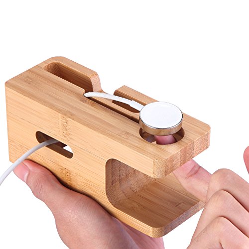 Apple Watch stand, legno di bambÃ¹ Luxebell iWatch stazione dock di ricarica della culla di supporto per Apple Watch e iPhone 6S Plus / 6S / 6 Plus / 6 / 5s / 5c / 5 / 4s / 4 e piÃ¹ smartphone