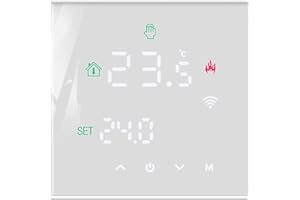 MincoHome Smart Thermostat Touch Screen WiFi Enabled Programmable Temperature Control For Electric Heating/Gas Boiler Save Energy (White Gas Boiler)