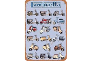 Henson Lambretta Motorcycles Vintage Tin Sign Logo 12 * 8 Inches Advertising Eye-Catching Wall Decoration
