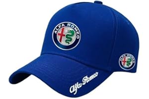 YIXIEDING Car Logo Baseball Cap, Adjustable Hat, for Men and Women, Durable Travel Cap for Alfa Romeo GT 2003 2004 2005 2006 2007 2008 2009 2010 Vehicles, Car Racing Motor Hat,Blue