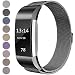 Produktbild LINCCI Für Fitbit Charge2 Armband, Frauen Damen Herren Magnet Milanese Edelstahl Watch Band Strap Sport Bänder Metall Armbänder für Fitbit Charge 2 Original Uhrband Uhrenarmband Schwarz