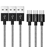 LUORIZ USB Typ C Kabel, 3 Pack 2M/6.6ft Lang Nylon Geflochten USB Typ C Ladekabe