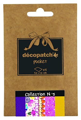 Decopatch Tasche Nr. 5 mit 5 verschiedenen Papieren